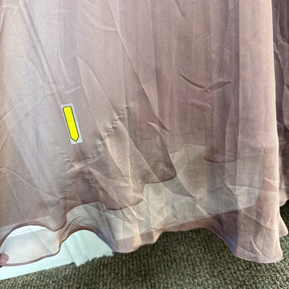 Mac Duggal Plus Size 16W Pink Puff Sleeve Embellished Cuff V-Neck A Line Gown - Picture 12 of 16